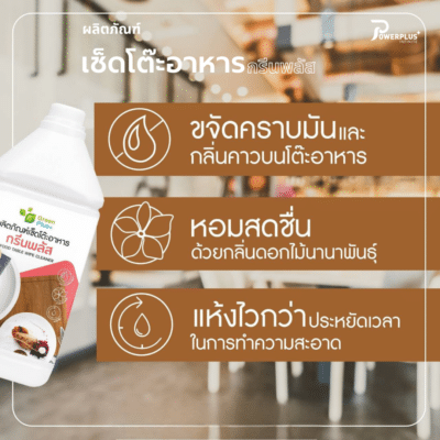 เลือกน้ำยาเช็ดโต๊ะอาหาร