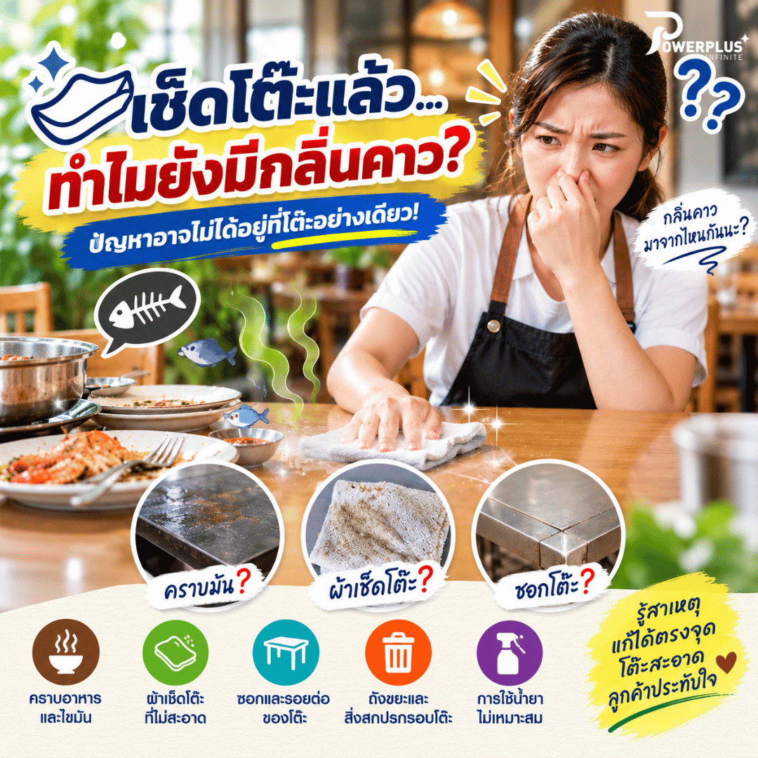 โต๊ะมีกลิ่นคาวแก้ยังไง