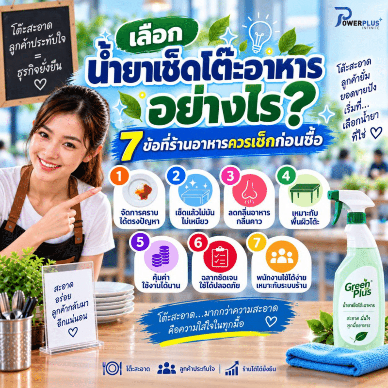 วิธีเลือกน้ำยาเช็ดโต๊ะอาหาร