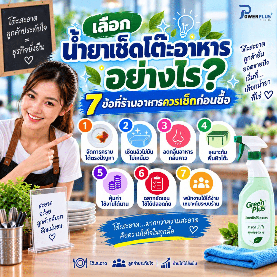 วิธีเลือกน้ำยาเช็ดโต๊ะอาหาร